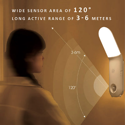 LED Motion Sensor Light Rechargeable 3 Modes Night Light Easy Touch Memory