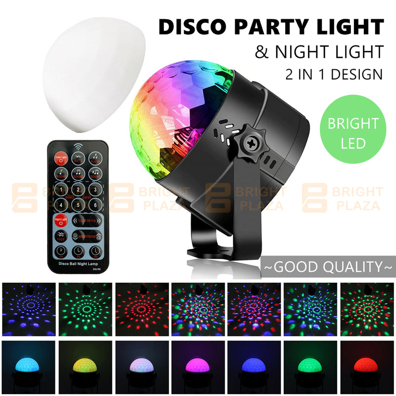 LED Disco Ball DJ Party Light Night Lamp Effect Strobe Remote Lampshade USB Stage