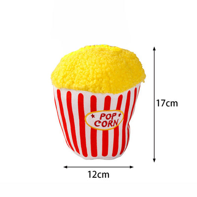 Pet Puppy Dog Toy Plush Popcorn Squeaky Funny Cute Play Training Fetch Toys