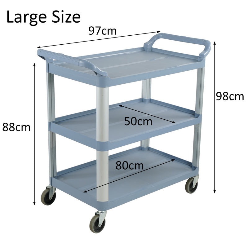 3 Tier Service Cart Trolley Restaurant Kitchen Food Serving Catering Large Shelf Bench