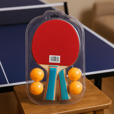 Table Tennis Set 2 Rackets + 4 Balls Ping Pong Paddle Kit Beginner Indoor Outdoor Game