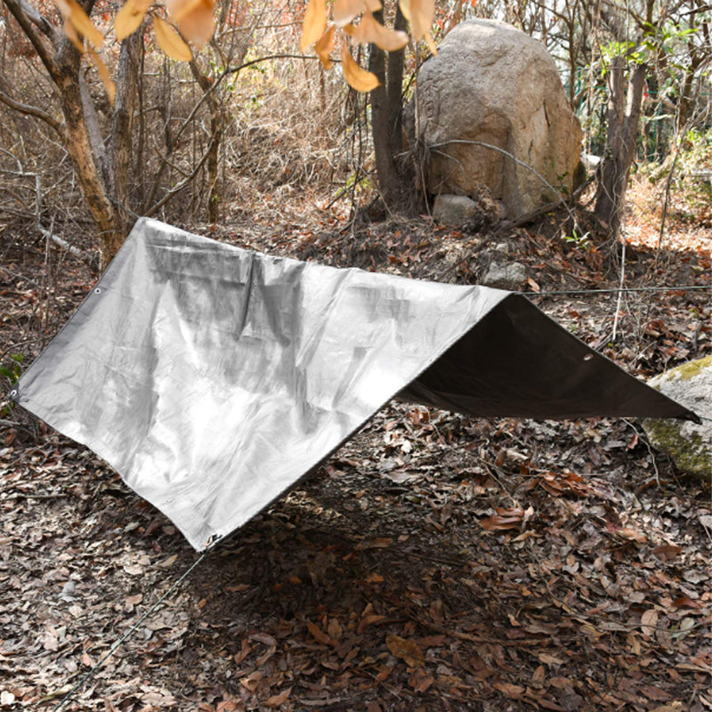 Durable Tarpaulin Waterproof Cover Shelter Camping Car Weatherproof Silver Tarp