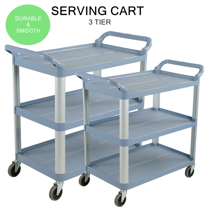 3 Tier Service Cart Trolley Restaurant Kitchen Food Serving Catering Large Shelf Bench