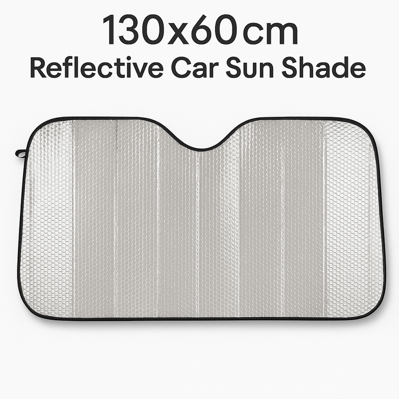 Metallic Foldable Reflective Car Windshield Sun Shade 130x60cm Anti-UV Protection