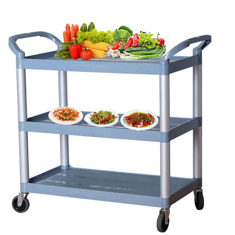3 Tier Service Cart Trolley Restaurant Kitchen Food Serving Catering Large Shelf Bench