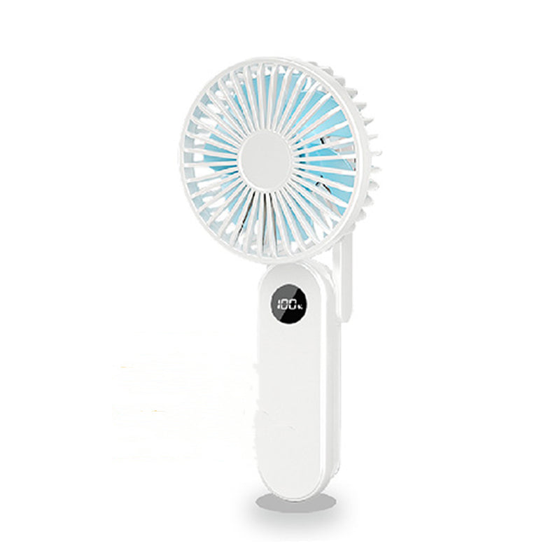 Portable Hand-Held Fan USB Rechargeable Folding Fans Desktop Cooler Digital Display