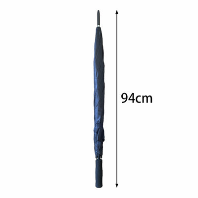 Long 94cm Golf Umbrella Manual Open & Close EVA Handle Black Waterproof Large