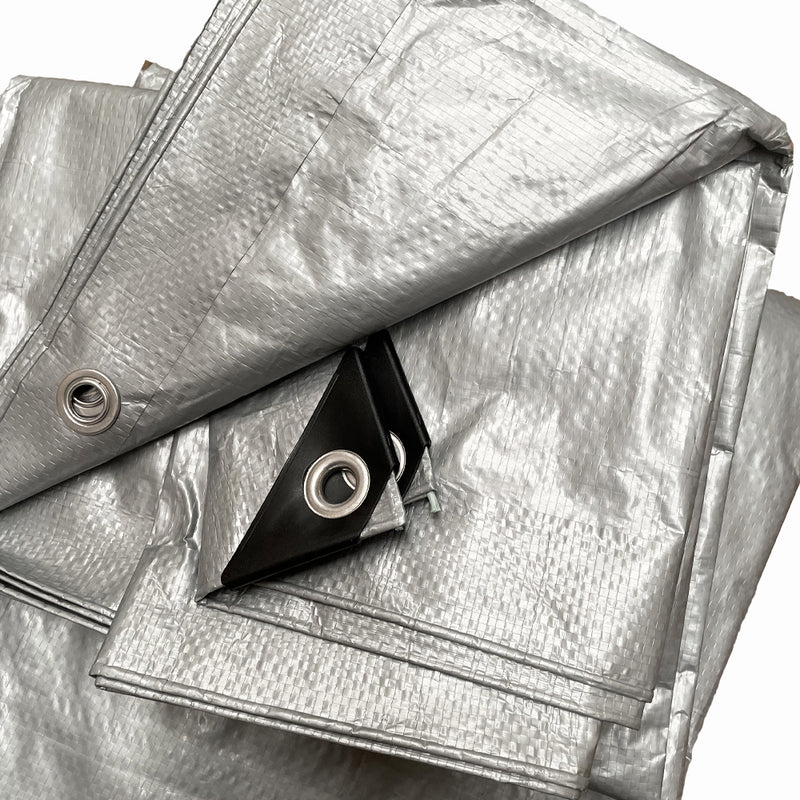 Durable Tarpaulin Waterproof Cover Shelter Camping Car Weatherproof Silver Tarp