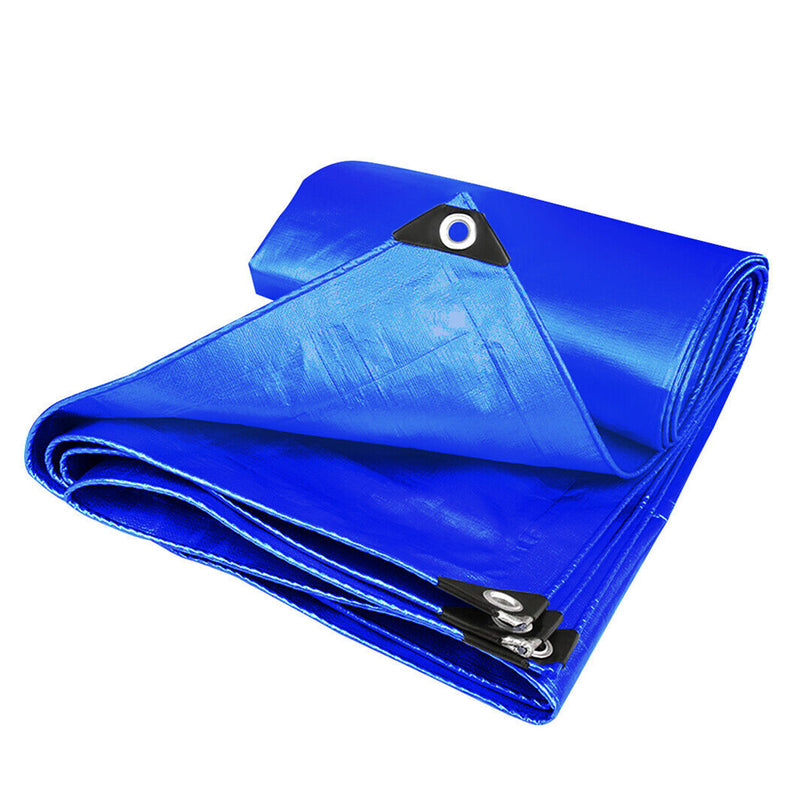Durable Tarpaulin Waterproof Cover Shelter Camping Car Weatherproof Blue Tarp