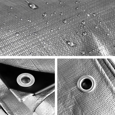 Durable Tarpaulin Waterproof Cover Shelter Camping Car Weatherproof Silver Tarp