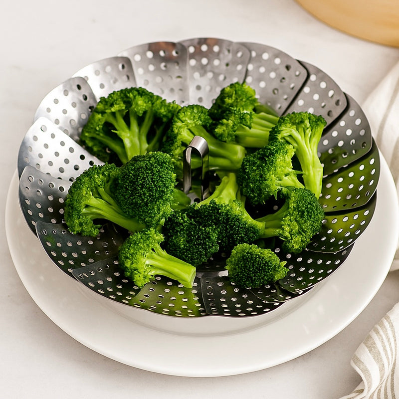 Stainless Steel Steamer Basket Folding Multi-Function Steam Tray Plate Vegetable