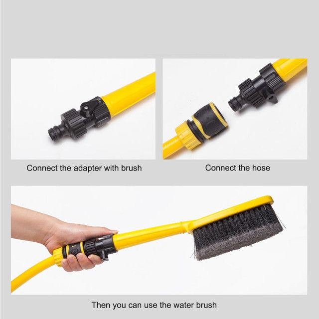 Car Spray and Wash Brush Vehicle Wash Hand Brush Washing Tool Hose Adaptor