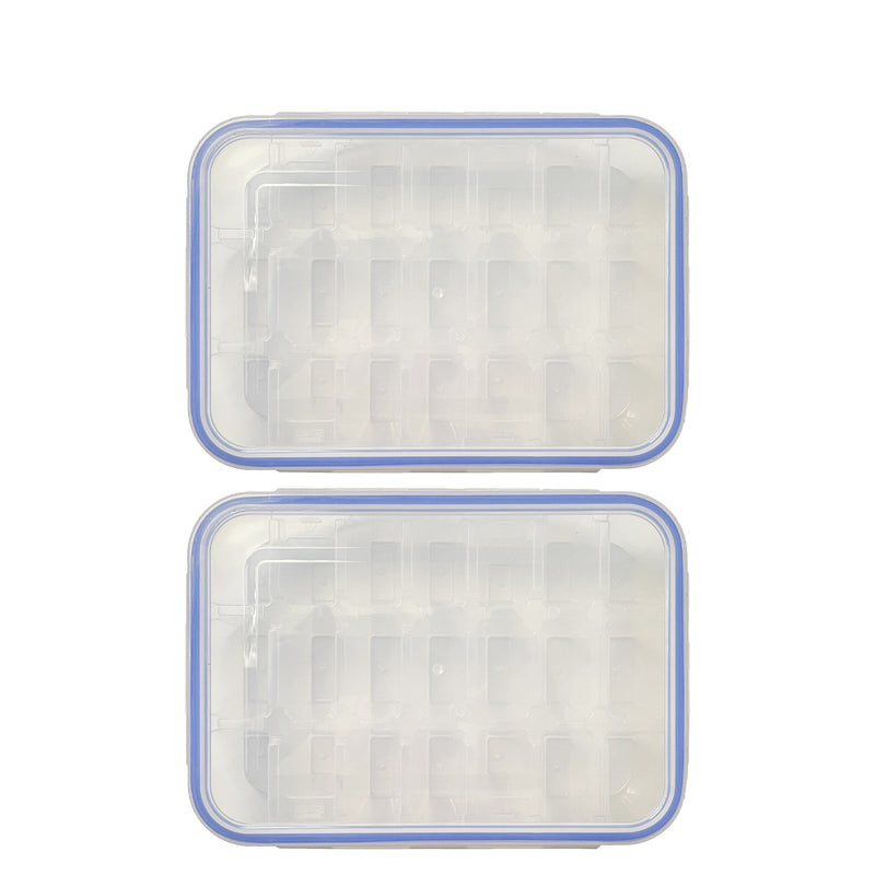 2PCS Ice Cube Tray Mould with Leak-Proof Lid Plastic Storage Container Maker Tool