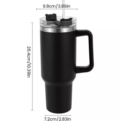 1.2L Insulated Cup Mug Tumbler Bottle with Straw and Handle 40oz Stainless Steel