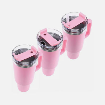 1.2L Insulated Cup Mug Tumbler Bottle with Straw and Handle 40oz Stainless Steel